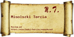 Misolszki Tercia névjegykártya
